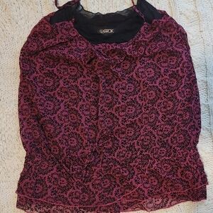 Pink and Black Tiered Tank